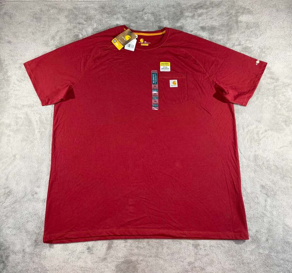 Carhartt Force Delmont Pocket T-Shirt Size 3XL Red Relaxed Fit